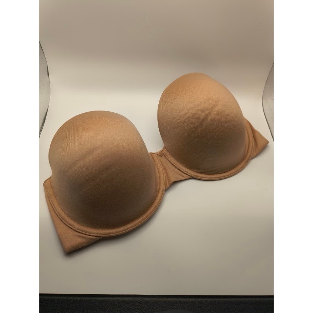 Victoria's Secret Lined Strapless Bra Size 36DD Beige Nude